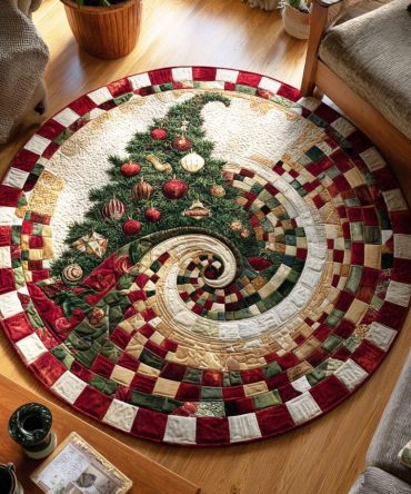 Pine Glow Quilted Round Mat