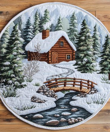 Pinewood Escape Quilted Round Mat