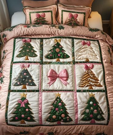 Pink Elegance 3-Piece Quilted Bedding Set