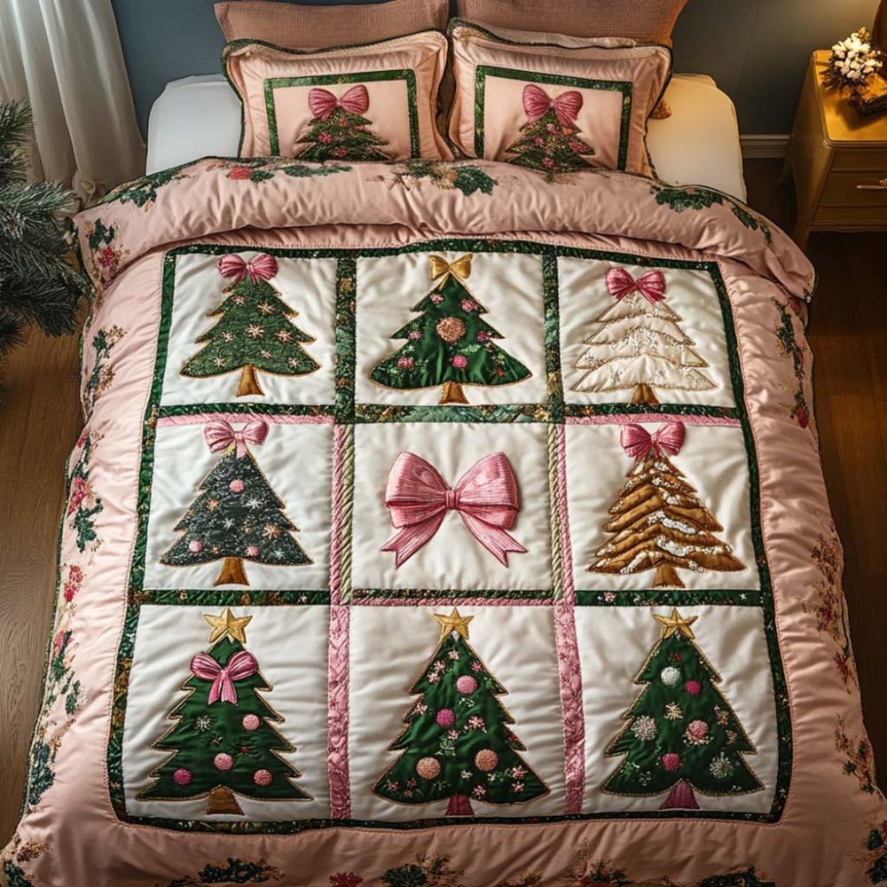Pink Elegance 3-Piece Quilted Bedding Set