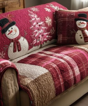 Pink Frost Festive Nights Quilted Sofa Cover