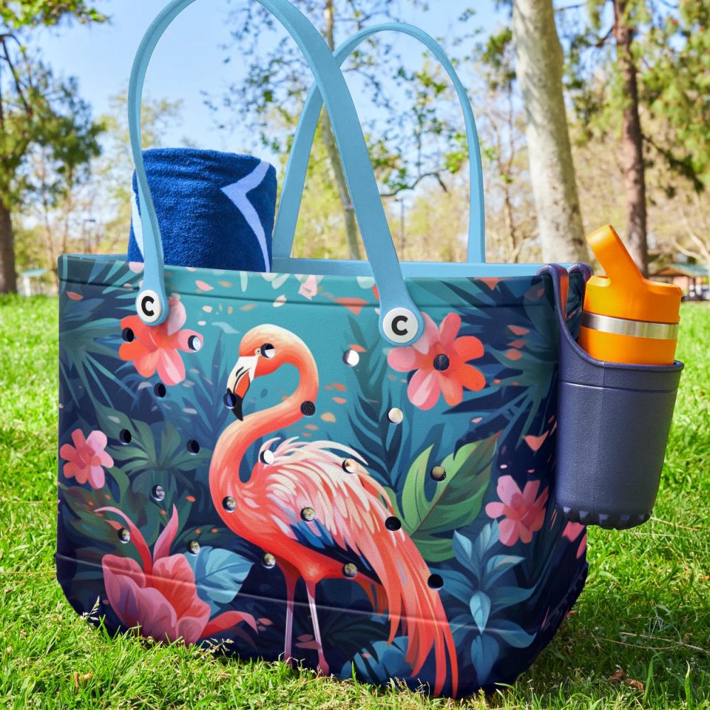 Bucket Tote Bag, Limited Edition Bogg Bag, Beach Bag Pink Oasis - Image 3