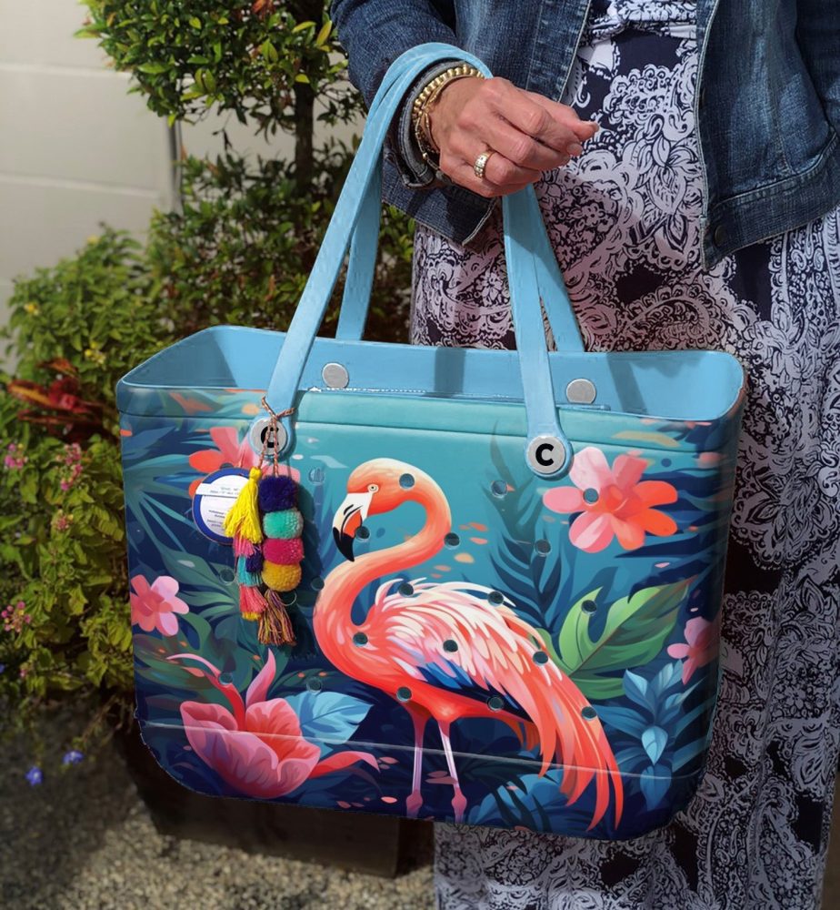 Bucket Tote Bag, Limited Edition Bogg Bag, Beach Bag Pink Oasis - Image 5