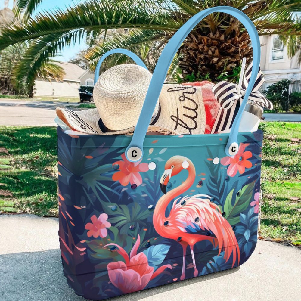 Bucket Tote Bag, Limited Edition Bogg Bag, Beach Bag Pink Oasis - Image 4