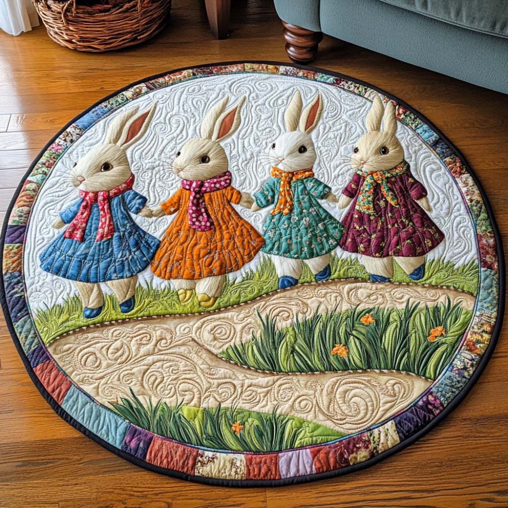 Playful Paws Quilted Round Mat