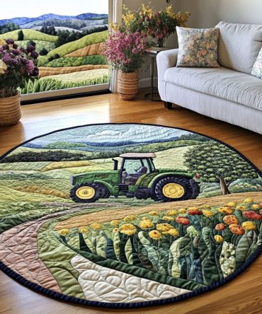 Plow And Grow Quilted Round Mat