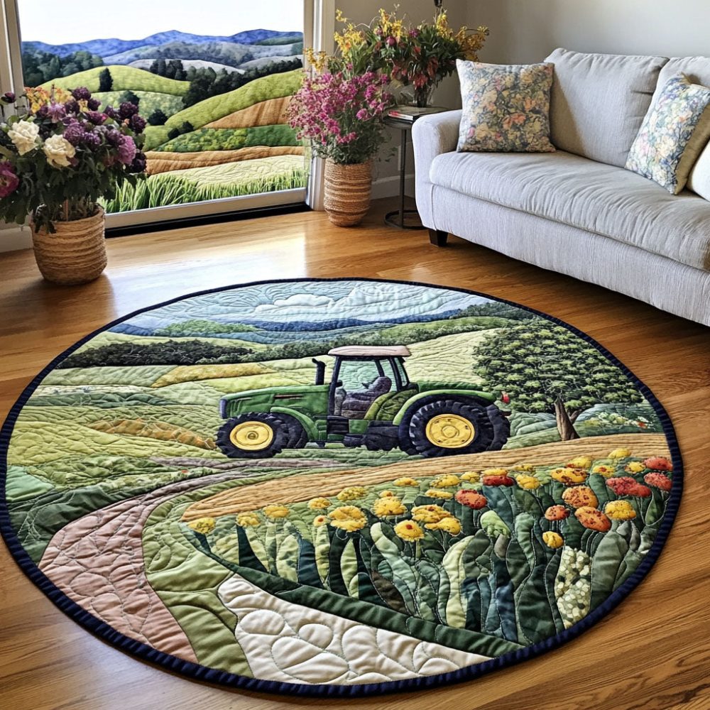 Plow And Grow Quilted Round Mat