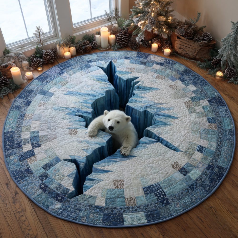 Polar Whispers Quilted Round Mat