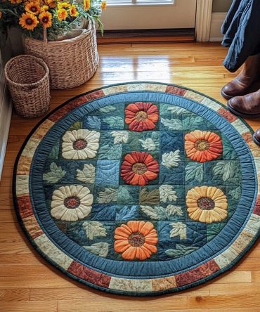 Poppy Bloom Serenade Quilted Round Mat