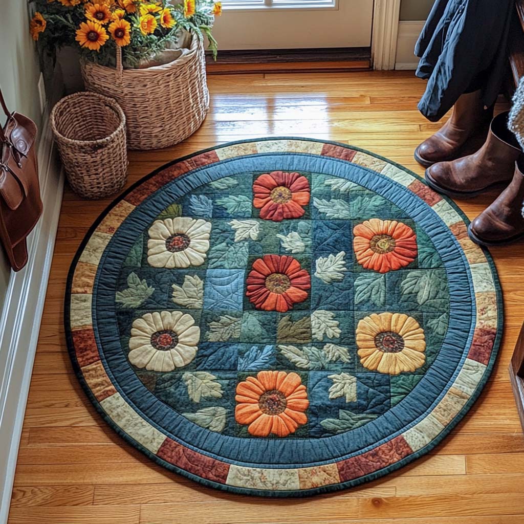 Poppy Bloom Serenade Quilted Round Mat