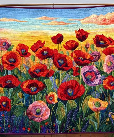 Poppy Field Quilted Blanket