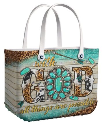 Bucket Tote Bag, Limited Edition Bogg Bag, Beach Bag Possible With God