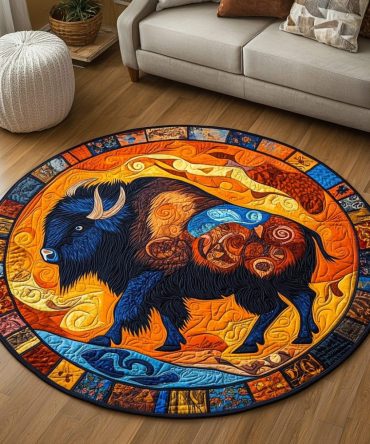 Prairie King Quilted Round Mat