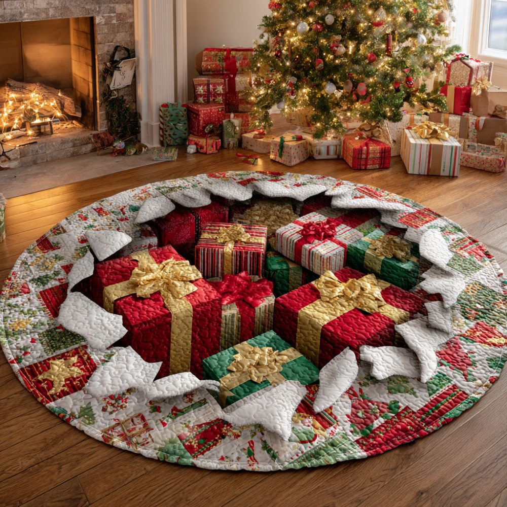 Present Pile Quilted Round Mat
