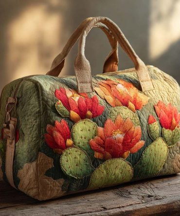 Prickly Bloom Quilted Duffle Bag
