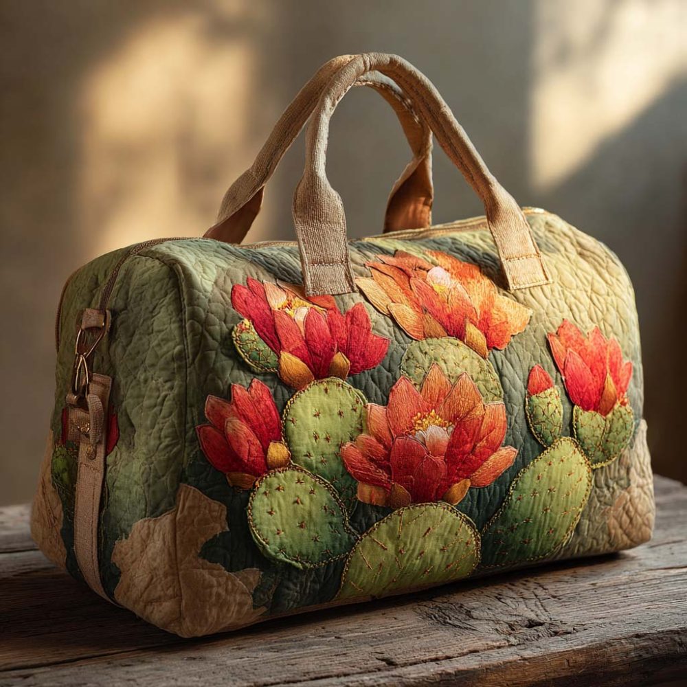 Prickly Bloom Quilted Duffle Bag
