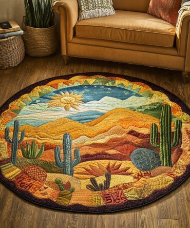 Prickly Charm Quilted Round Mat