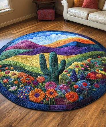 Prickly Paradise Quilted Round Mat