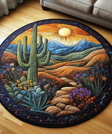 Prickly Paradise Quilted Round Mat