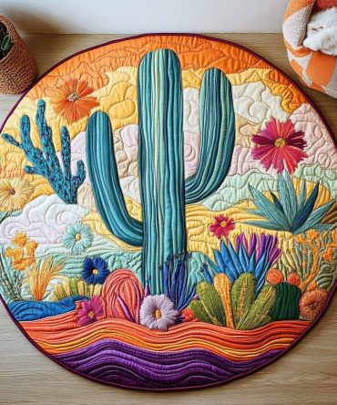 Prickly Pear Comfort Quilted Round Mat