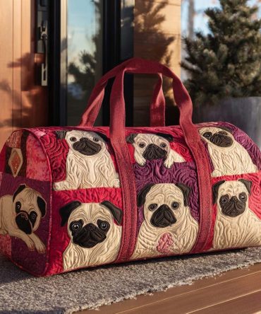 Puggy Wiggles Quilted Duffle Bag