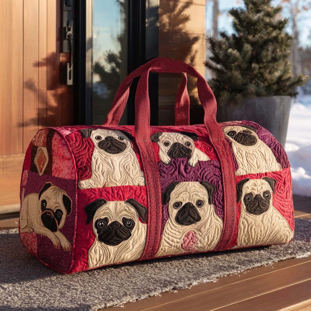 Puggy Wiggles Quilted Duffle Bag