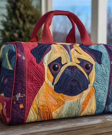 Puglet Charm Quilted Duffle Bag