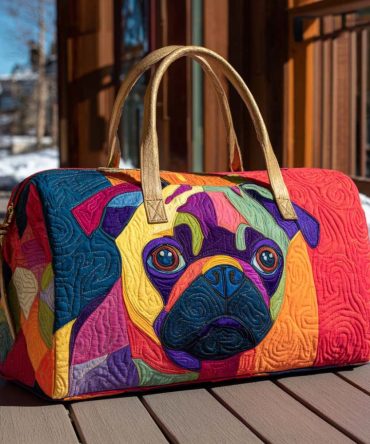 Puglet Joy Quilted Duffle Bag