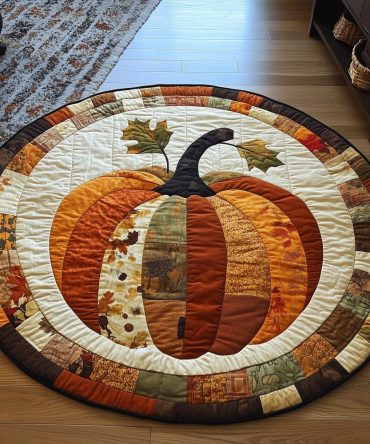Pumkin Fest Quilted Round Mat