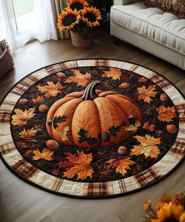 Pumpkin Bliss Quilted Round Mat