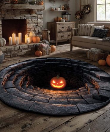 Pumpkin Depths Quilted Round Mat