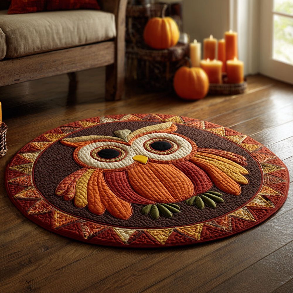 Pumpkin Eyes Quilted Round Mat