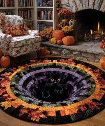 Pumpkin Glow Quilted Round Mat
