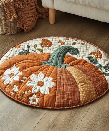 Pumpkin Haven Quilted Round Mat