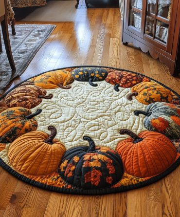 Pumpkin Magic Quilted Round Mat