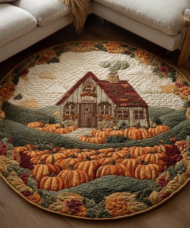 Pumpkin Patch Bliss Quilted Round Mat