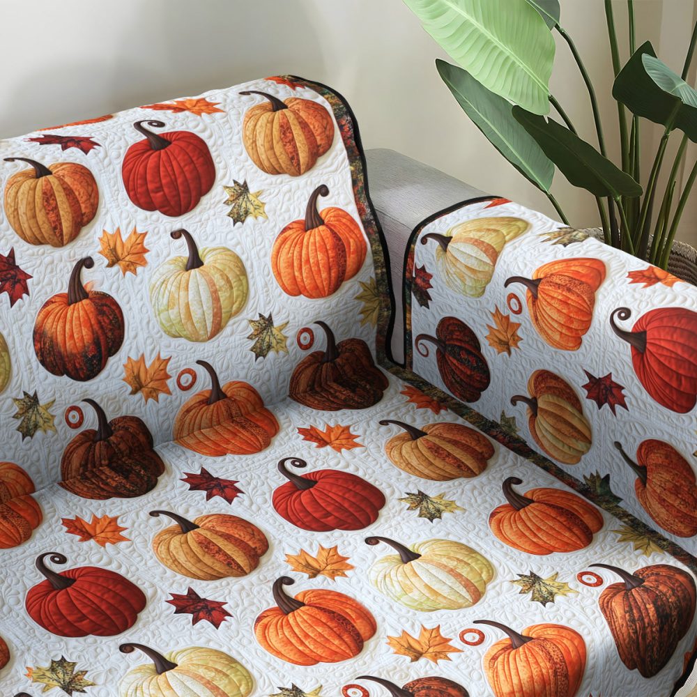 Pumpkin Patch Quilted Sofa Cover