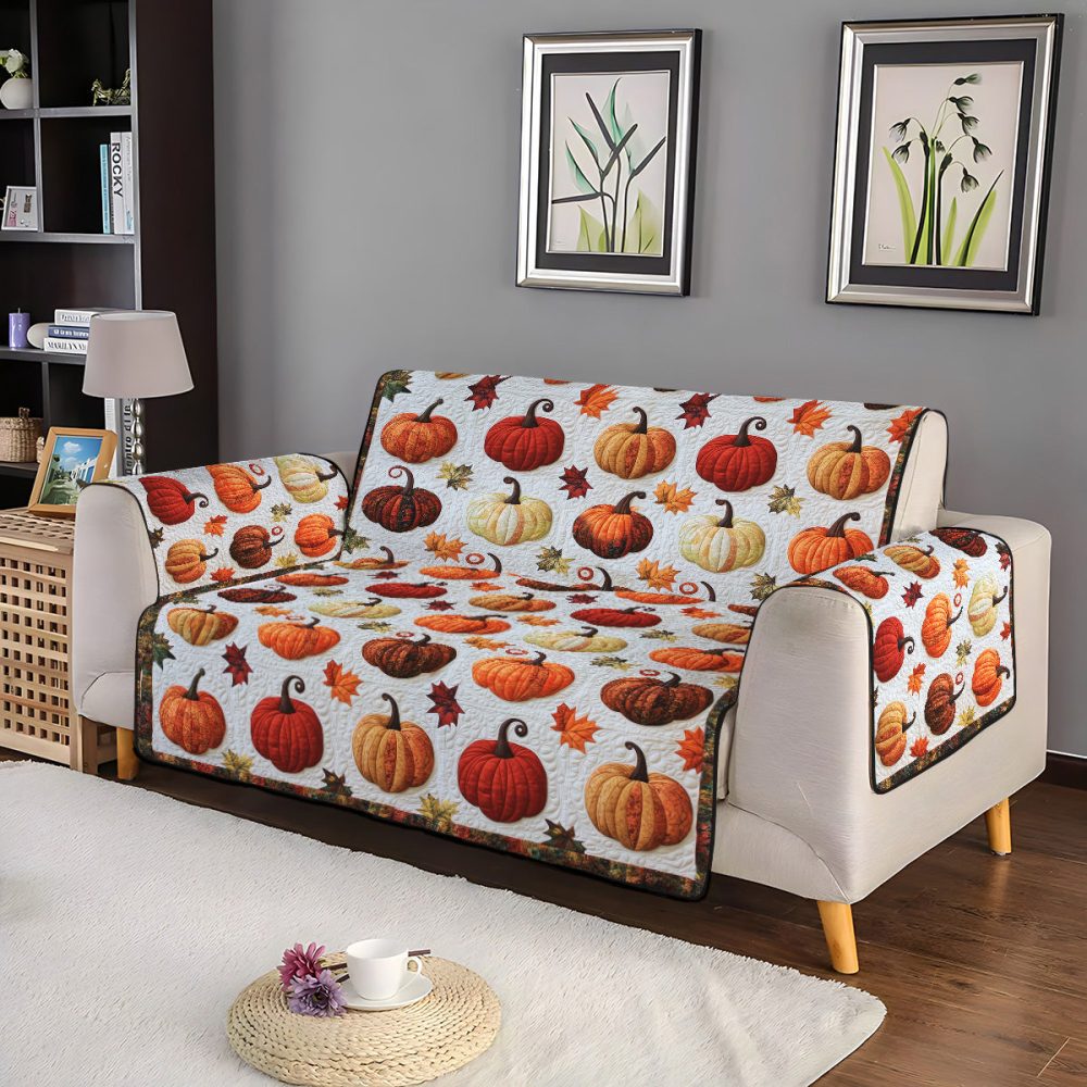 Pumpkin Patch Quilted Sofa Cover - Image 3