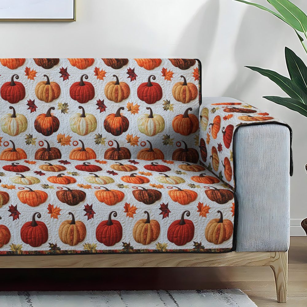 Pumpkin Patch Quilted Sofa Cover - Image 5
