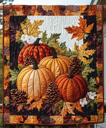Pumpkin Patch Radiance Quilted Blanket