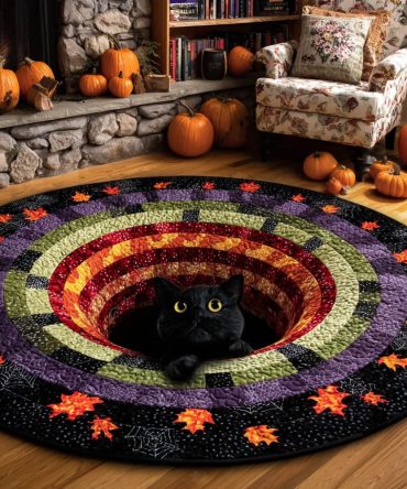 Pumpkin Shadow Quilted Round Mat