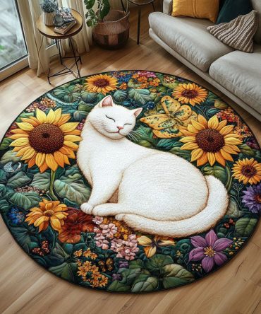 Pure Purrfection Quilted Round Mat