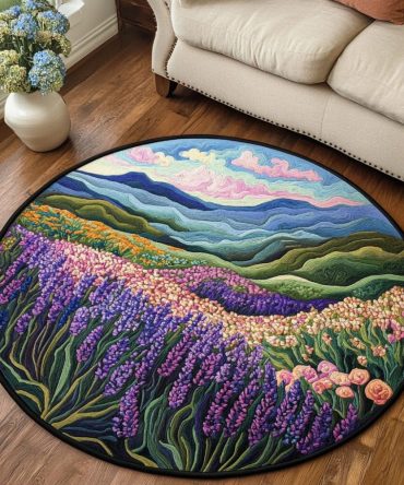 Purple Essence Quilted Round Mat