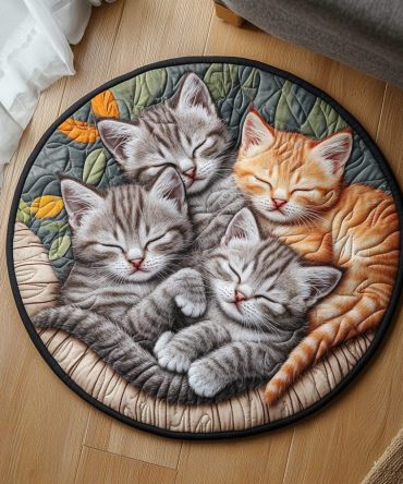 Purrfect Slumber Quilted Round Mat