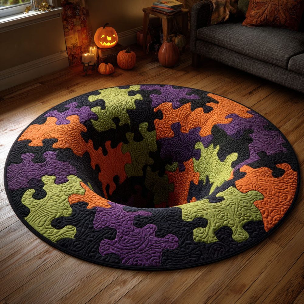 Puzzle Abyss Quilted Round Mat