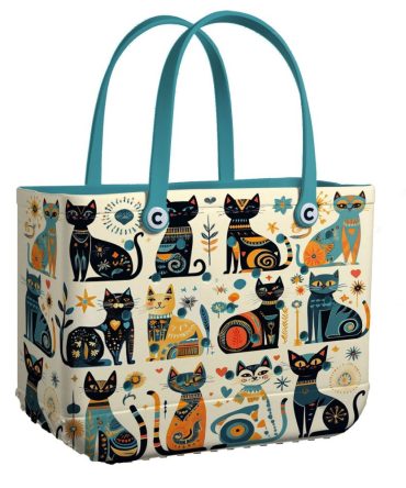 Bucket Tote Bag, Limited Edition Bogg Bag, Beach Bag Egyptian Feline