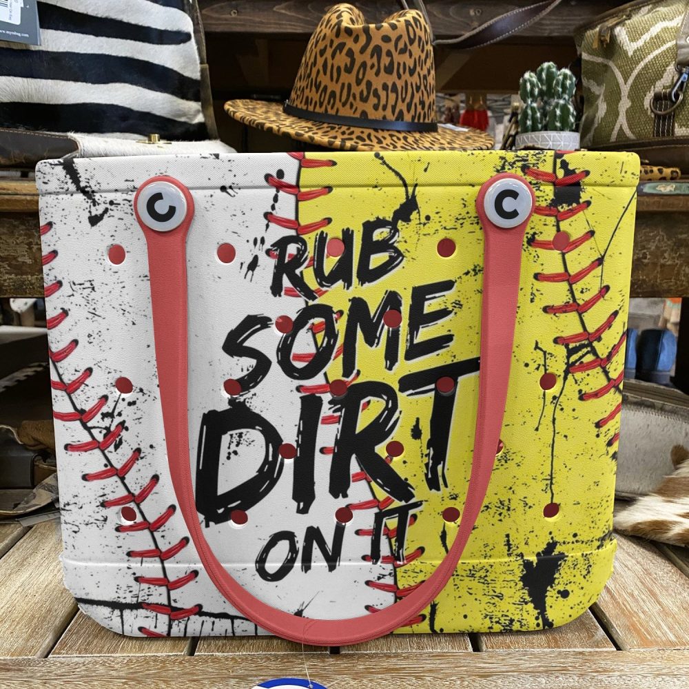 Stylish Baseball-Themed Tote Bag - 'Rub Some Dirt On It' Design For Sports Lovers - Image 5