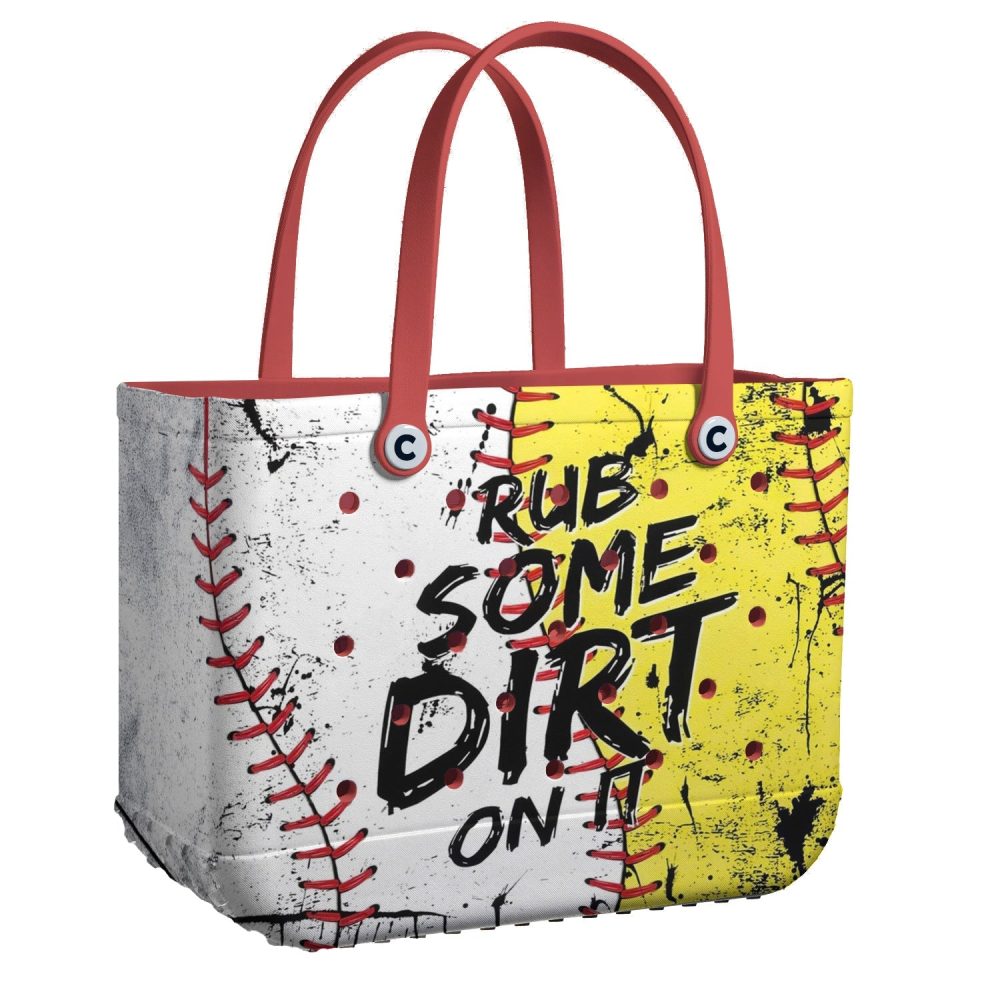 Stylish Baseball-Themed Tote Bag - 'Rub Some Dirt On It' Design For Sports Lovers