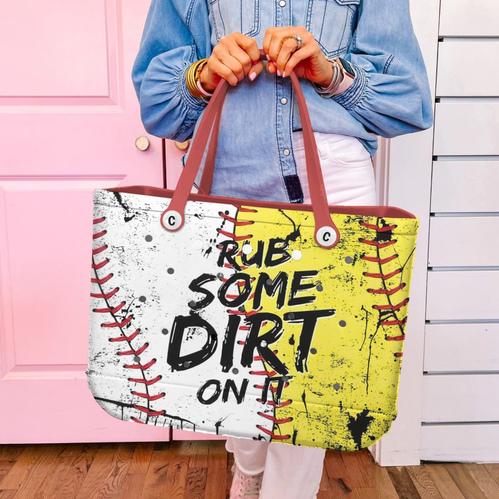 Stylish Baseball-Themed Tote Bag - 'Rub Some Dirt On It' Design For Sports Lovers - Image 6