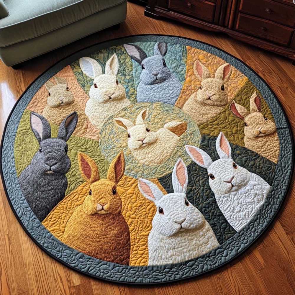 Rabbit Lane Quilted Round Mat